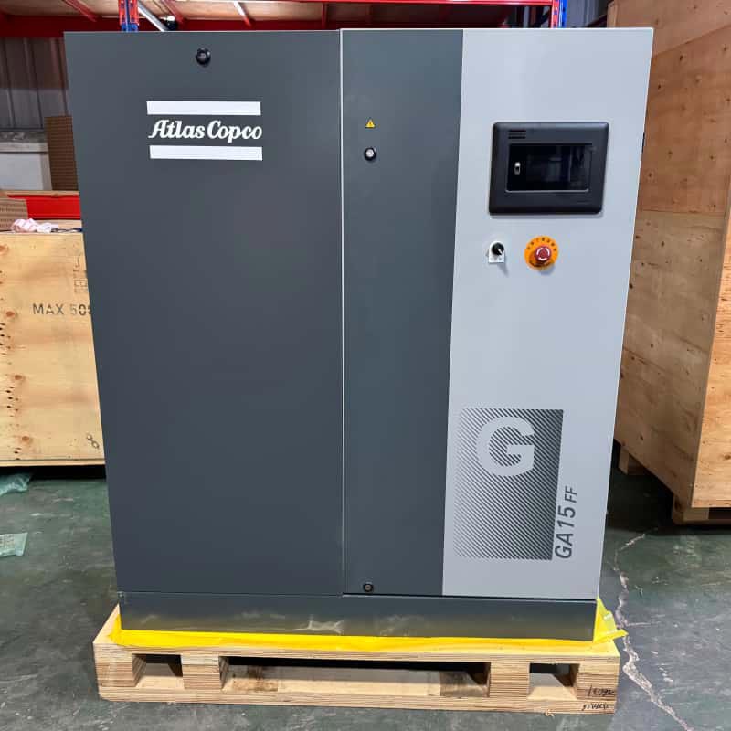 Atlas Copco GA15 FF 15kW Ola Instealladh Rothlach Comhbhrúiteoir Aeir Comhbhrúiteoir Triomadóir Comhtháite 7.5 13Bar