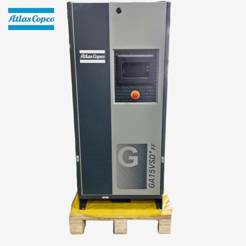 Atlas Copco GA15 VSD Plus FF 15kW 20HP Luas Athraitheach Comhbhrúiteoir Aeir Scriú Ola-insteallta Triomadóir Comhtháite