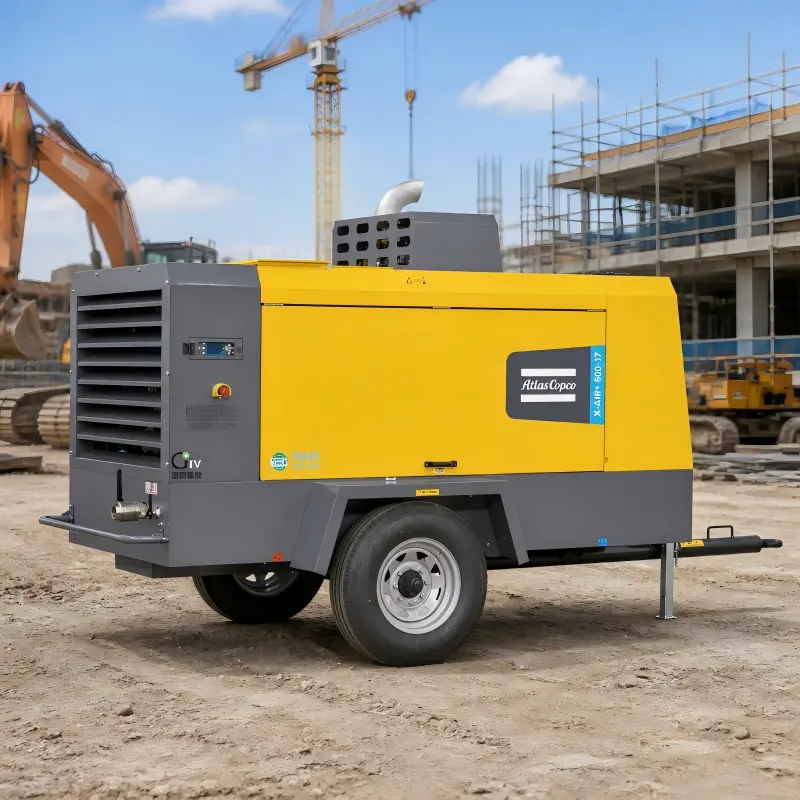 Atlas Copco X-Air+600-17 Comhbhrúiteoir Díosail Inaistrithe 154kW Fíor